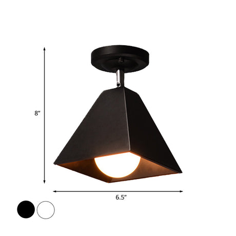 Iron Swivel Shade Ceiling Lamp - Industrial Style Semi-Flush Mount In Black/White (1/2/3-Head