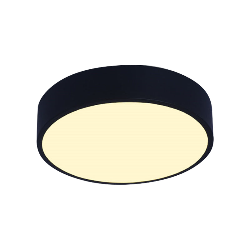 Modern Led Flush Mount Ceiling Light In Pink/Black/White With Acrylic Shade - 12’/16’ Diameter