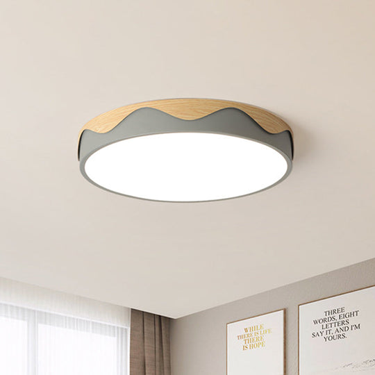 Macaron Acrylic Close To Ceiling Light - Rounded Thin Design 16.5/20.5 Wide Led Flush Mount Stylish