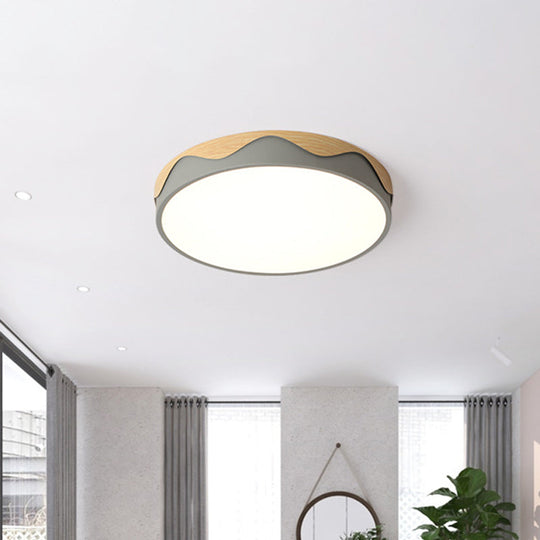 Macaron Acrylic Close To Ceiling Light - Rounded Thin Design 16.5/20.5 Wide Led Flush Mount Stylish