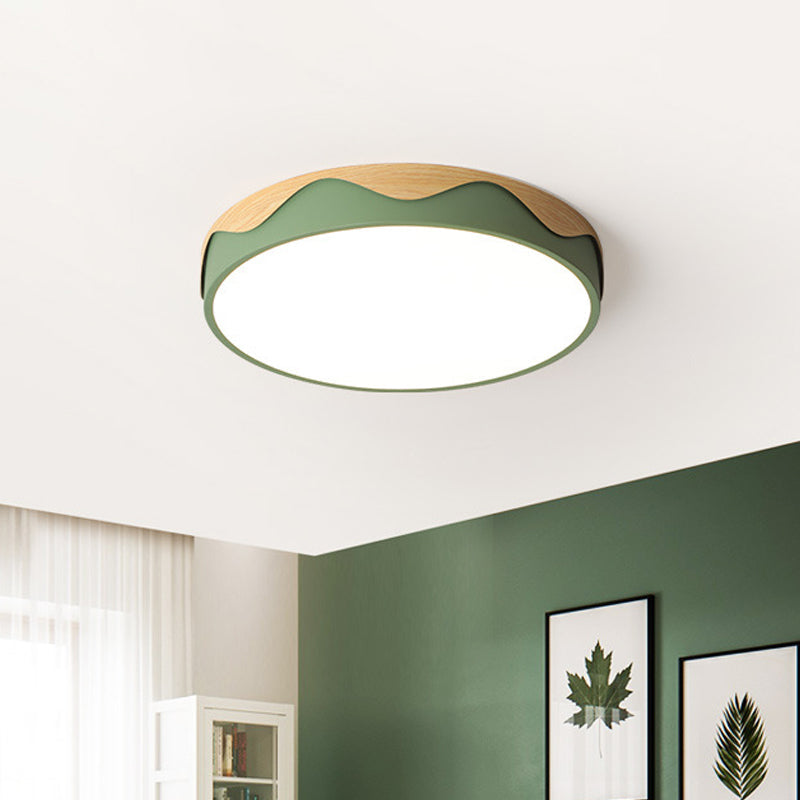 Macaron Acrylic Close To Ceiling Light - Rounded Thin Design 16.5/20.5 Wide Led Flush Mount Stylish