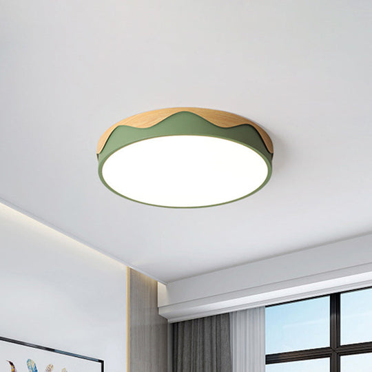 Macaron Acrylic Close To Ceiling Light - Rounded Thin Design 16.5’/20.5’ Wide Led Flush Mount
