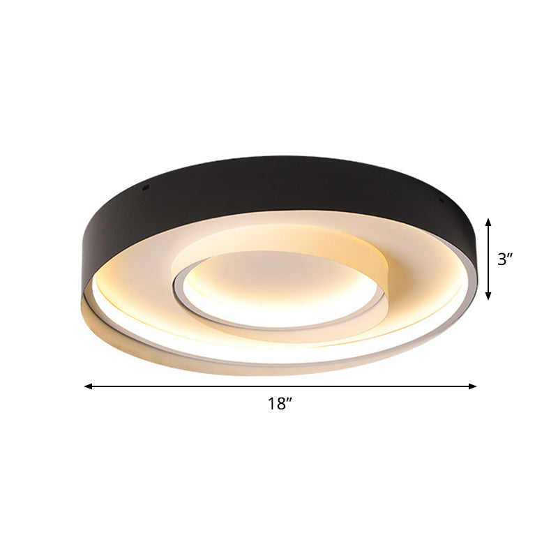 Minimalist 2 - Circle Led Hotel Flush Mount Light - 18/22 Inch Diameter Warm/White