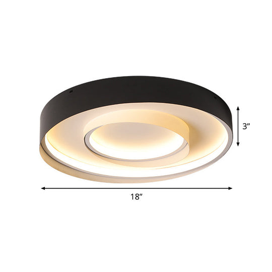 Minimalist 2 - Circle Led Hotel Flush Mount Light - 18/22 Inch Diameter Warm/White