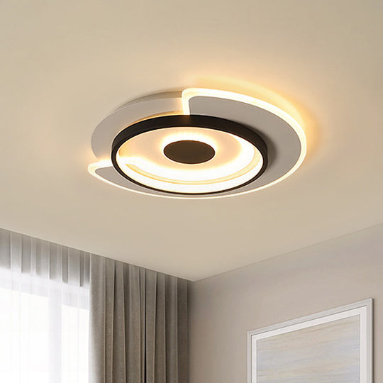 Minimal Thin Round Led Flush Mount Ceiling Light (18’/21.5’) For Hotel With Acrylic Surface In
