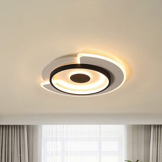 Minimal Thin Round Led Flush Mount Ceiling Light (18’/21.5’) For Hotel With Acrylic Surface In