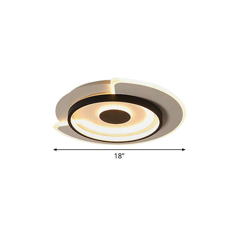 Minimal Thin Round Led Flush Mount Ceiling Light (18’/21.5’) For Hotel With Acrylic Surface In