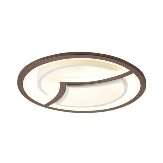Nordic Iron Led Ceiling Light Fixture - 18/21.5 Coffee With Gull Pattern Warm/White Thin Circle