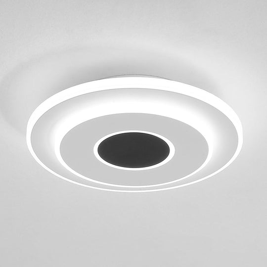 Nordic Mini Thin Flushmount Acrylic Led Ceiling Light - Warm/White Black-White