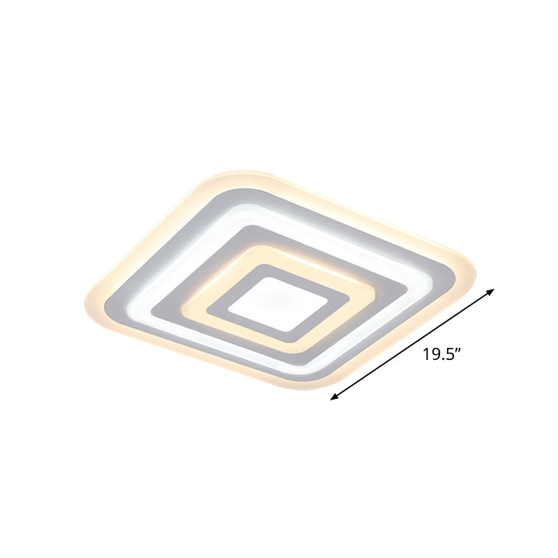 Nordic Style Square Acrylic Ceiling Lamp - 4 - Layer Design With 19.5’/35.5’ W Led Flush Light