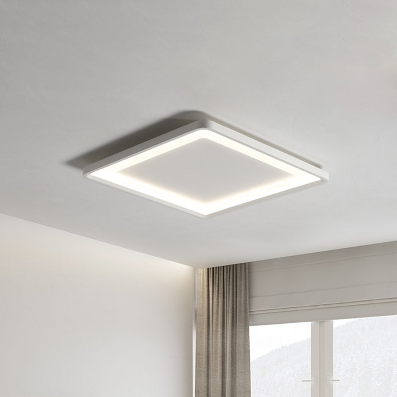 Super Thin Square Aluminum Led Flush Light - 16’/19.5’ Simplicity White Ceiling Mount Fixture