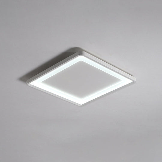 Super Thin Square Aluminum Led Flush Light - 16’/19.5’ Simplicity White Ceiling Mount Fixture