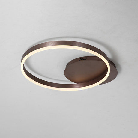 Modern Led Circle Flushmount Ceiling Light - Minimalist Aluminum Coffee Warm/White 12/16/8+16 Width