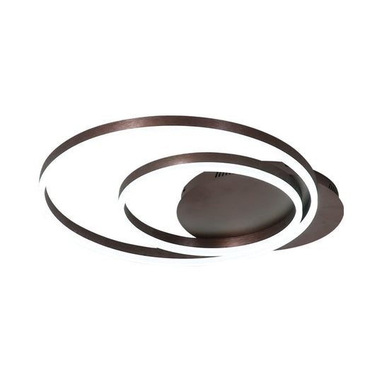 Modern Led Circle Flushmount Ceiling Light - Minimalist Aluminum Coffee Warm/White 12’/16’/8’