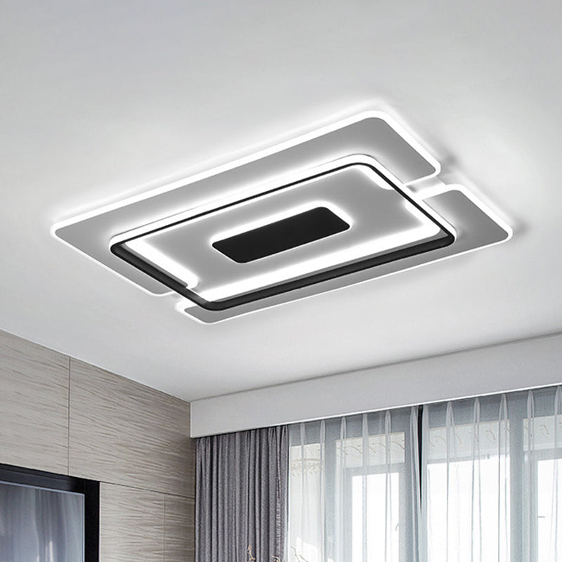 Modern Slim Led Ceiling Light For Living Room In Black And White Black-White