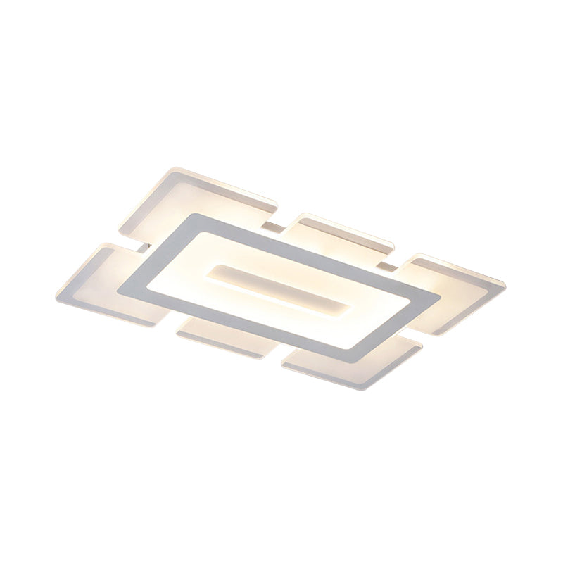 Modern Acrylic Ultrathin Rectangle Ceiling Lamp - 23.5’/35.5’ Long Led Flush Mount Warm/White