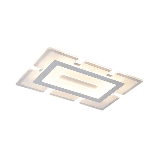 Modern Acrylic Ultrathin Rectangle Ceiling Lamp - 23.5’/35.5’ Long Led Flush Mount Warm/White