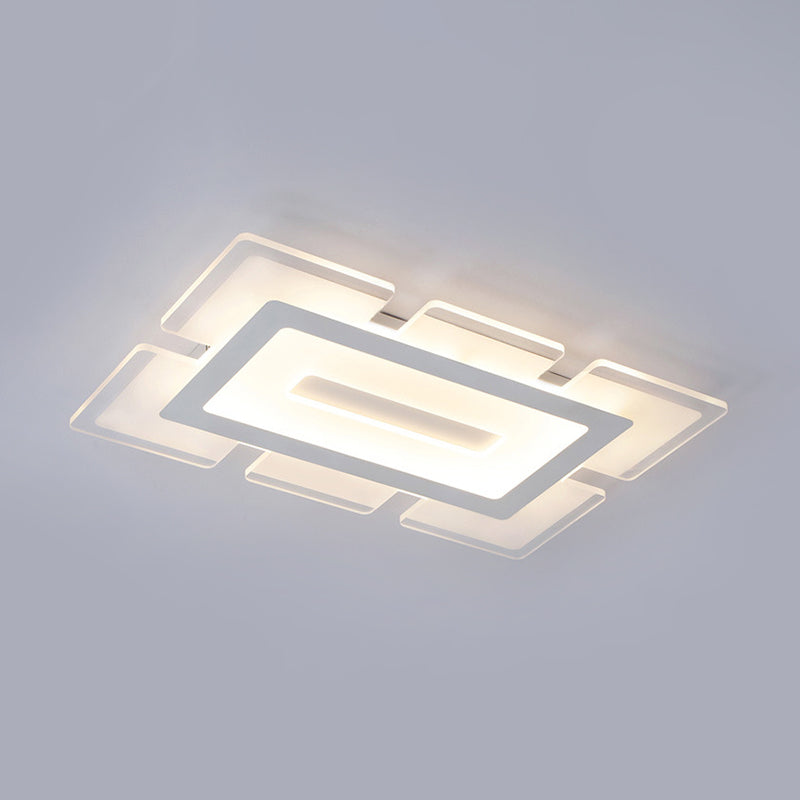 Modern Acrylic Ultrathin Rectangle Ceiling Lamp - 23.5’/35.5’ Long Led Flush Mount Warm/White