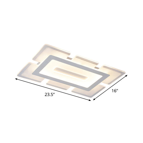 Modern Acrylic Ultrathin Rectangle Ceiling Lamp - 23.5/35.5 Long Led Flush Mount Warm/White Light