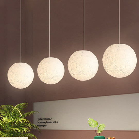 Sleek White Acrylic Pendant Lamp With Textured Surface - 8/12 Inch Dia
