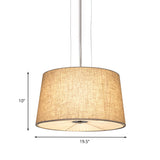 Modern 5-Bulb Cone Ceiling Chandelier With Incurvated Diffuser In Flaxen Fabric