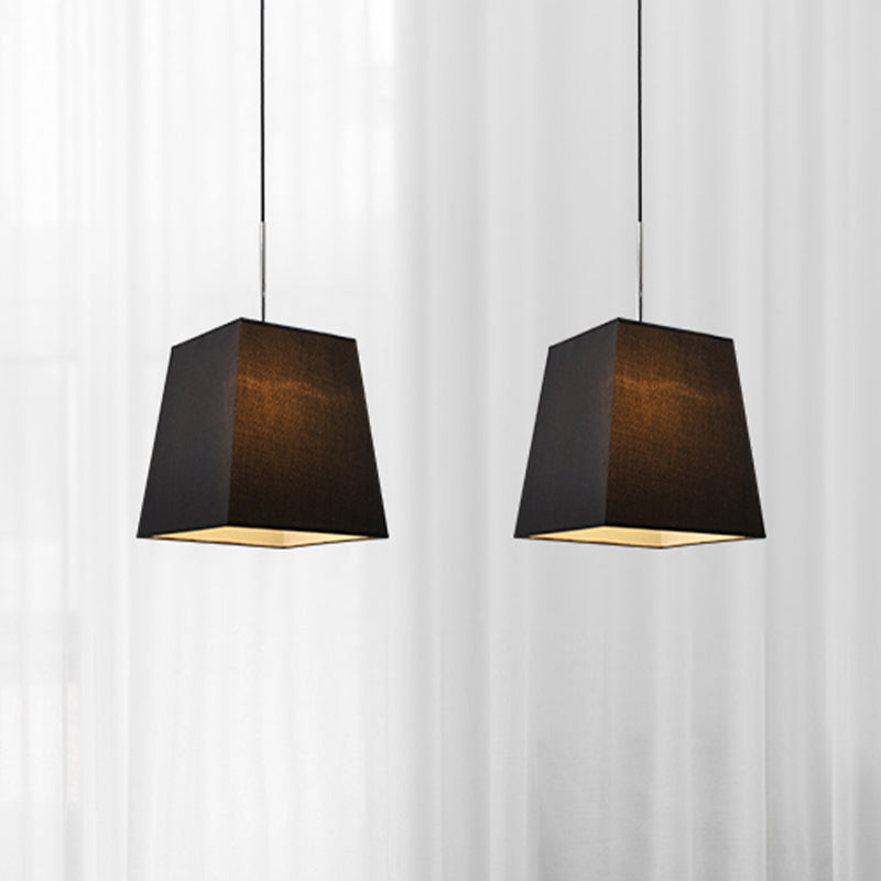 Black Fabric Mini Pendant Light - Sleek Simplicity For Dining Room