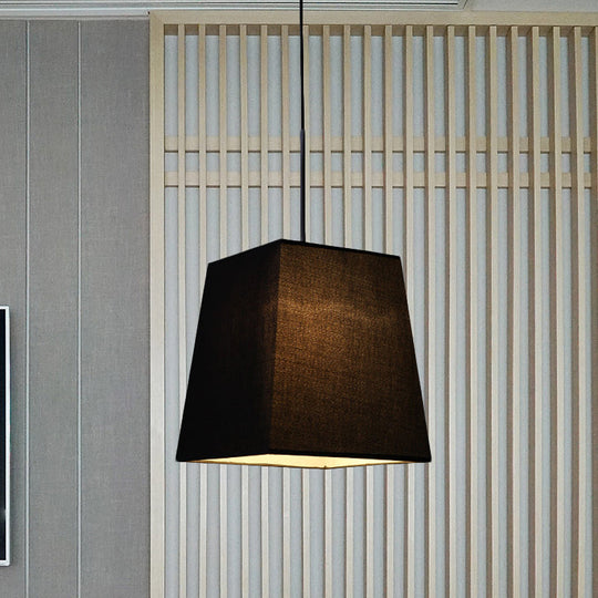 Black Fabric Mini Pendant Light - Sleek Simplicity For Dining Room