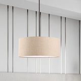 Stylish Rounded Hanging Lamp - Apricot/Flaxen Fabric 1 Light Pendant Fixture For Restaurants