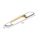 Modern Dual Ellipse Wood Led Flushmount Ceiling Lamp - 16/23.5/31.5 White With Warm/White Light