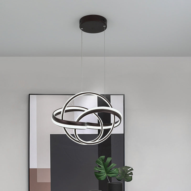 Modern Acrylic Drop Lamp Integrated Led Chandelier In White/Coffee - Stylish Lighting Fixture