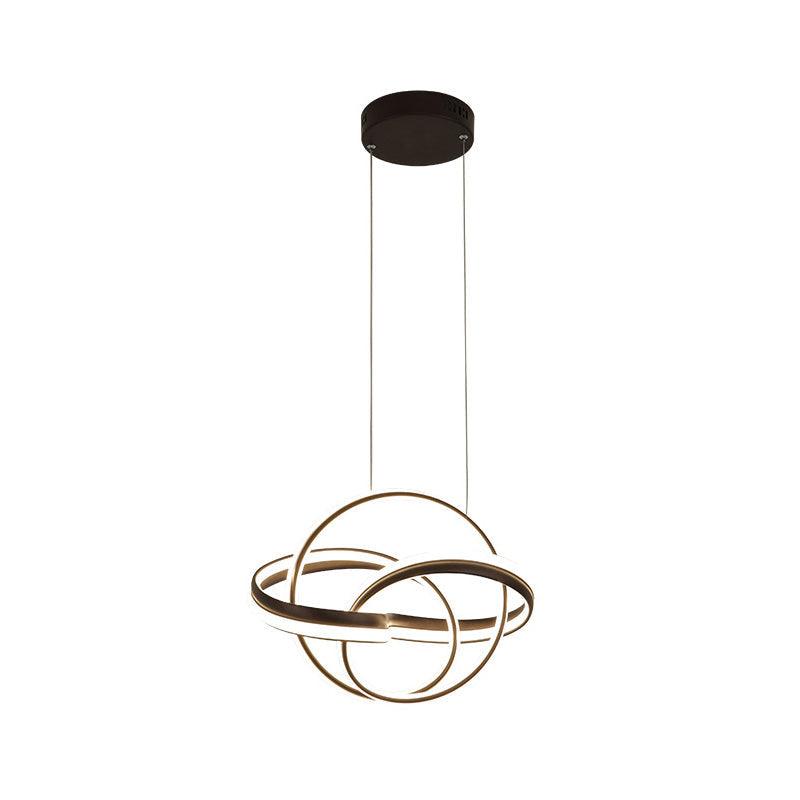 Modern Acrylic Drop Lamp Integrated Led Chandelier In White/Coffee - Stylish Lighting Fixture