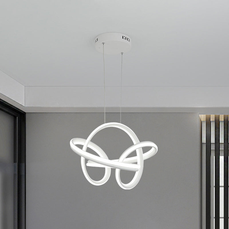 Modern Acrylic Drop Lamp Integrated Led Chandelier In White/Coffee - Stylish Lighting Fixture