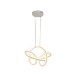 Modern Cycle Acrylic Led Chandelier Light Fixture In White/Coffee Perfect For Over Table