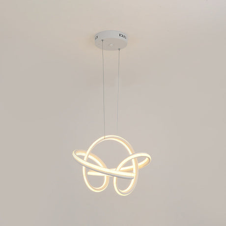 Modern Cycle Acrylic Led Chandelier Light Fixture In White/Coffee Perfect For Over Table