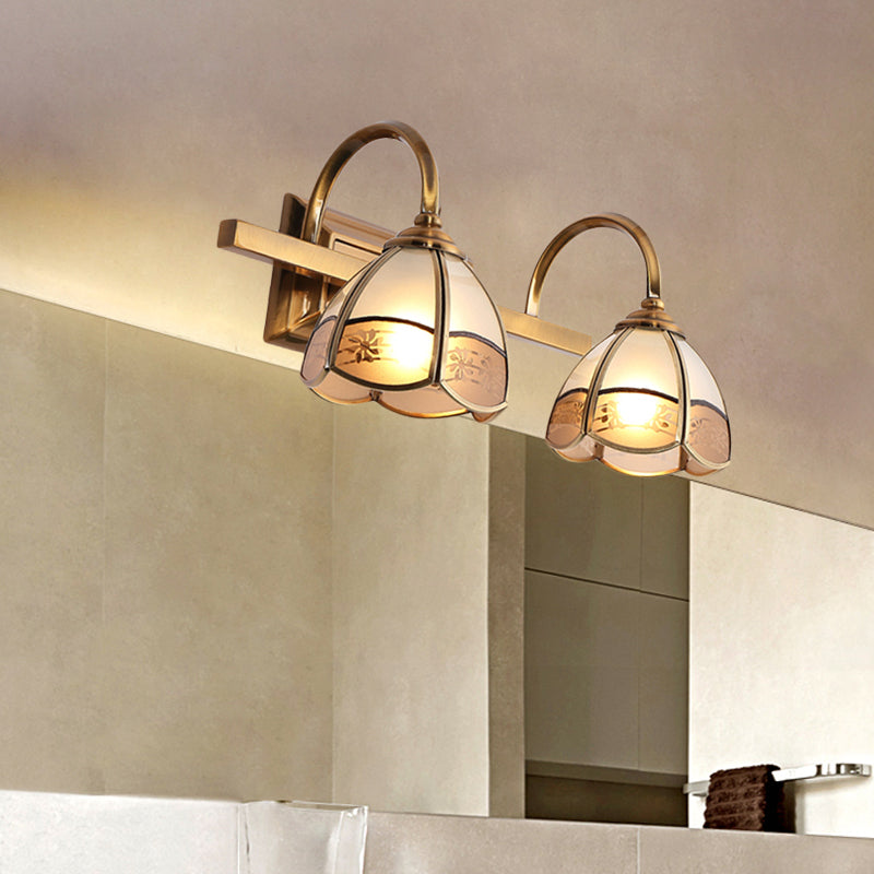 Luxury Frosted Glass Bathroom Vanity Light Fixture - Gold Sconce Lamp