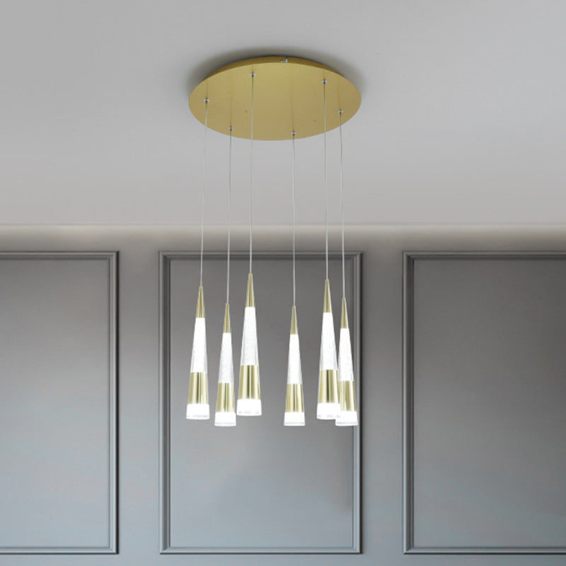 Height Adjustable Modern Style Multi Hanging Light With 6 Bulbs - Aluminum Led Pendant Lighting For