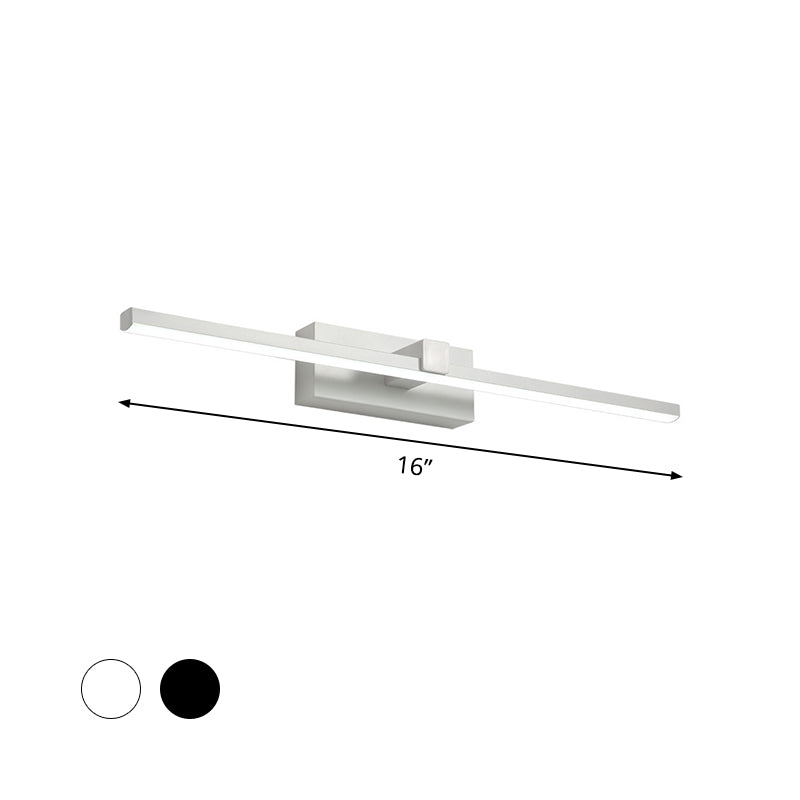 Black/White Led Wall Mounted Bathroom Mirror Light - Iron Stick Vanity Lamp Multiple Sizes Available
