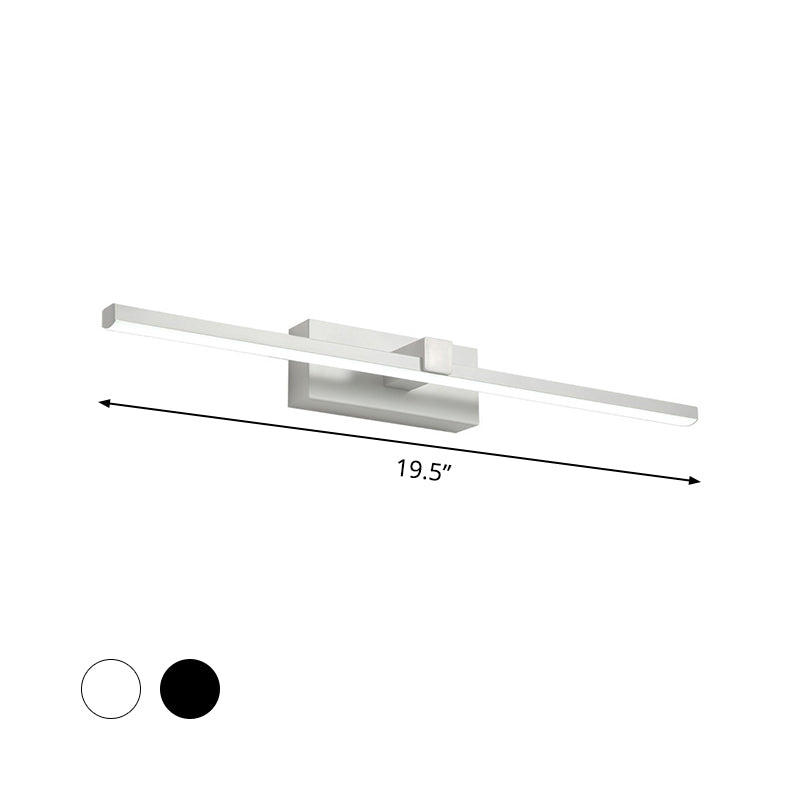 Black/White Led Wall Mounted Bathroom Mirror Light - Iron Stick Vanity Lamp Multiple Sizes Available