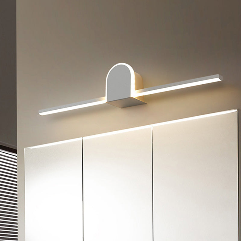 Sleek 16/23.5 Led Wall Lamp - Modern Slim Rod Bath Vanity Lighting With Acrylic Shade