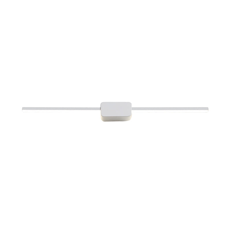 Minimalist White Iron Wall Sconce - Led Vanity Light In Warm/White 16/ 23.5/ 31.5 Inches Long