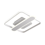 Contemporary Aluminum Square Frame Led Ceiling Lamp - Black/Gold/White 16.5/20.5 Inches Wide