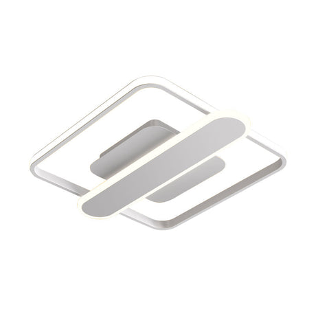 Contemporary Aluminum Square Frame Led Ceiling Lamp - Black/Gold/White 16.5/20.5 Inches Wide