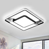 Black-White Modern Spliced Led Ceiling Lamp For Bedroom - 18/21.5 Wide / 18