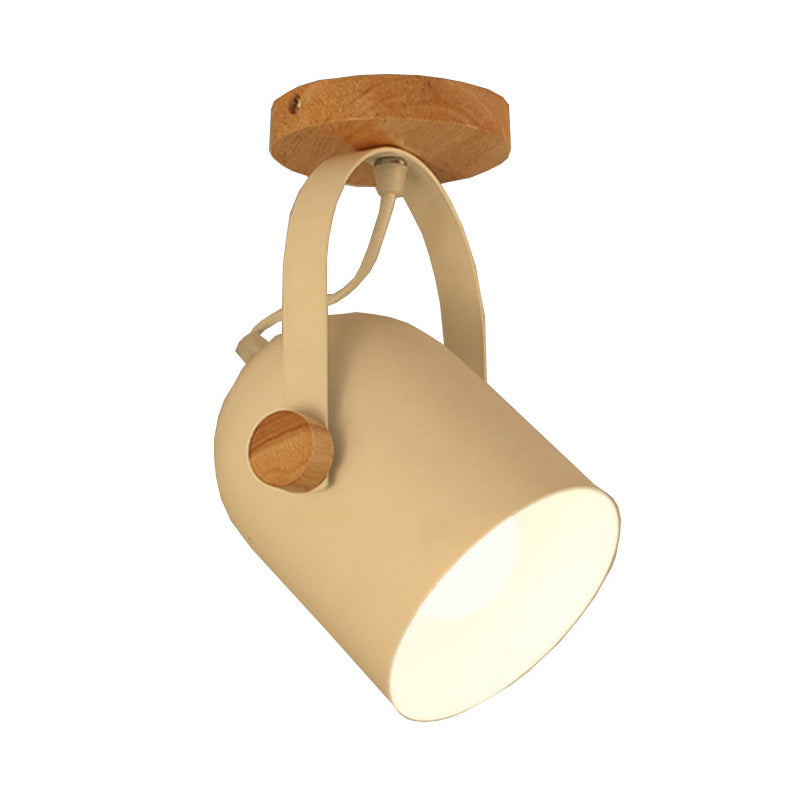 Nordic Metal 1 - Light White Ceiling Fixture - Small Elongated Dome Semi Mount Lighting With