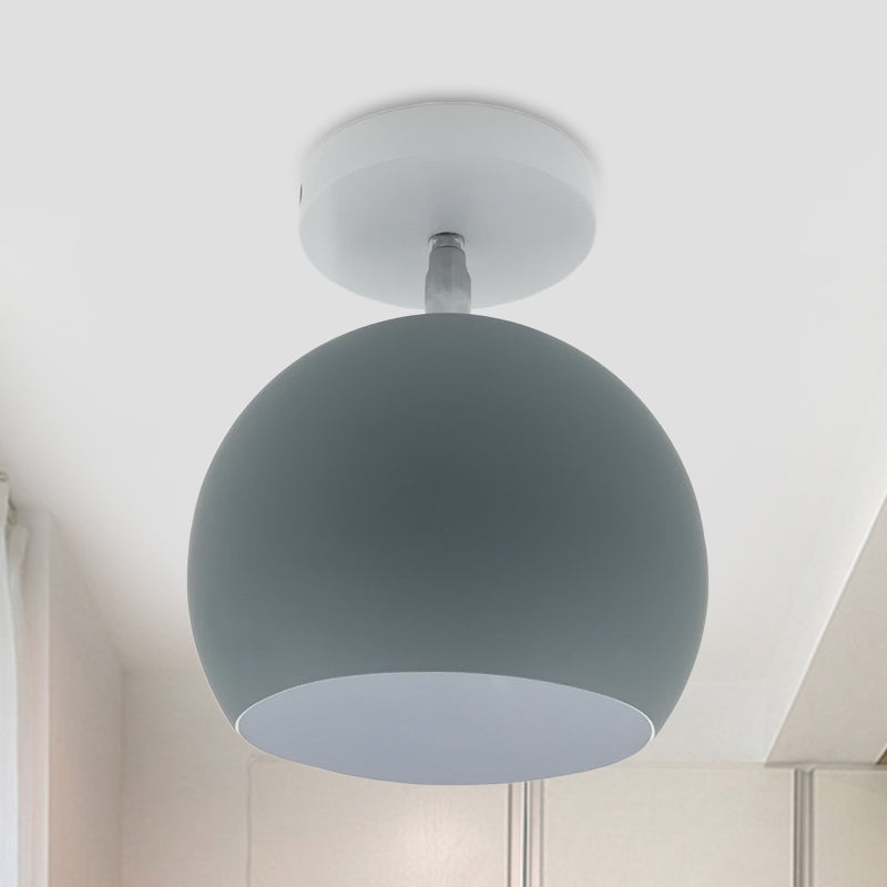 Adjustable Half Sphere Flush Mount Macaron Aluminum Lighting Fixture - Small | 1 Bulb