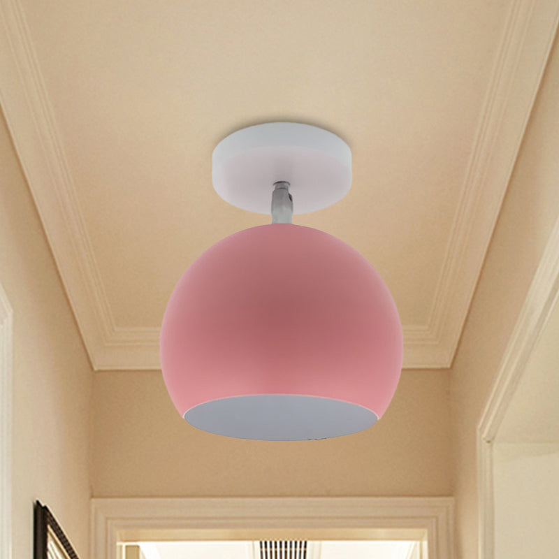 Adjustable Half Sphere Flush Mount Macaron Aluminum Lighting Fixture - Small | 1 Bulb