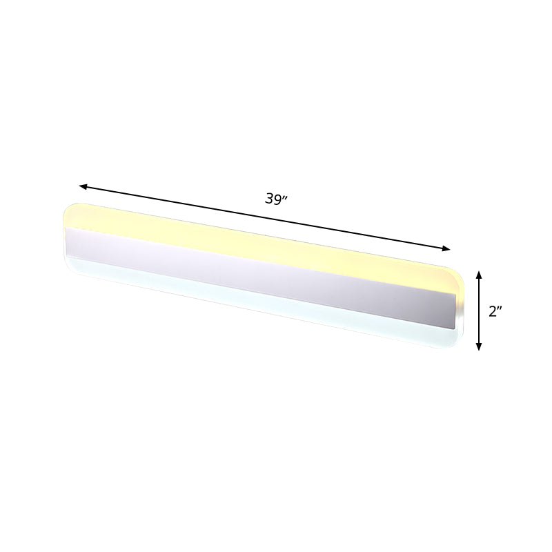 Modern Acrylic Led Bathroom Vanity Mirror Light With Reflector - 31.5/39/47 Wide