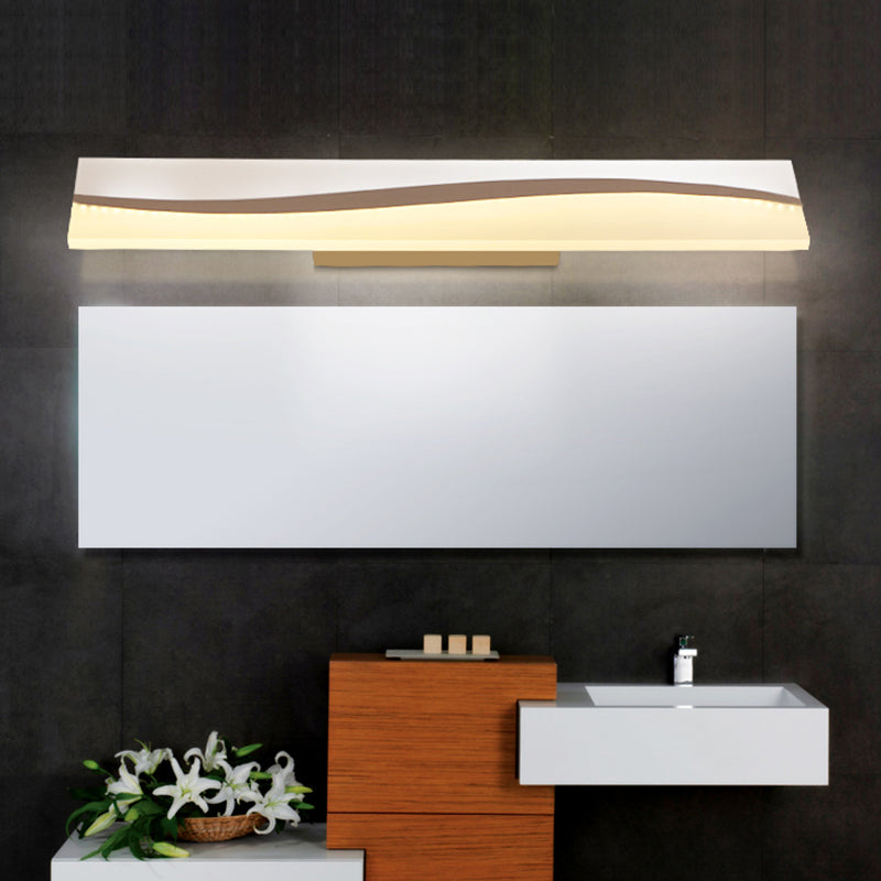 Rectangular Led Vanity Mirror Lamp 16/19.5/23 Wide Water And Fog Resistant In Warm/White White / 16