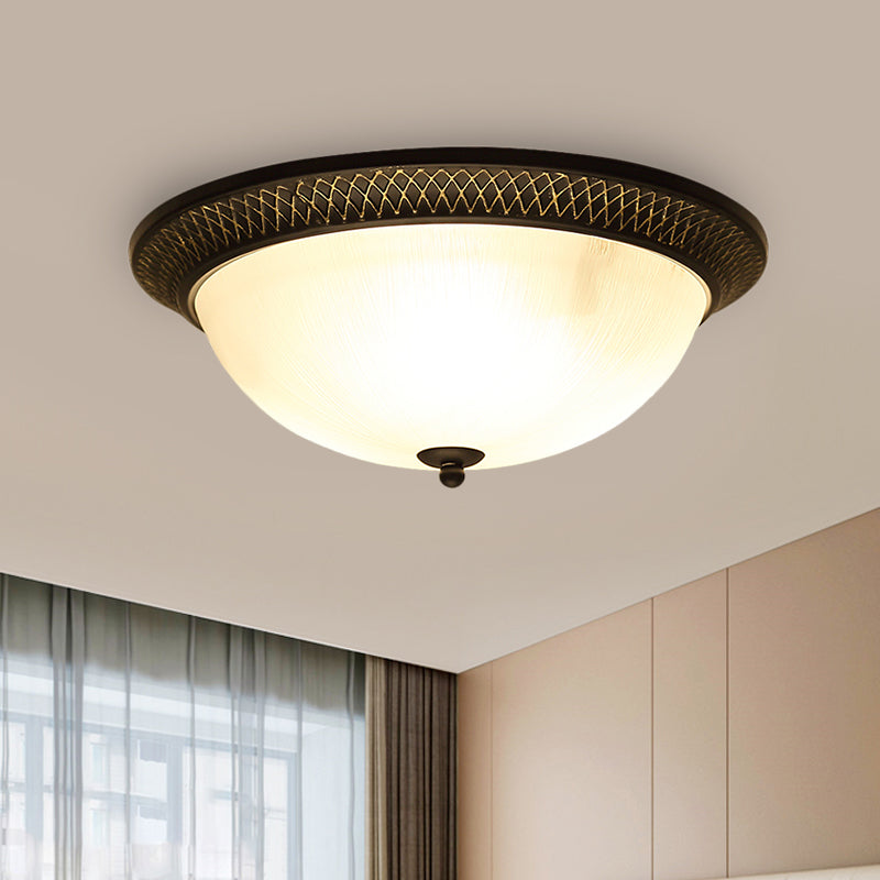 Opaline Glass Brass Flush Mount Led Ceiling Light For Hallway - Classic & Stylish 12.5’/15’ W
