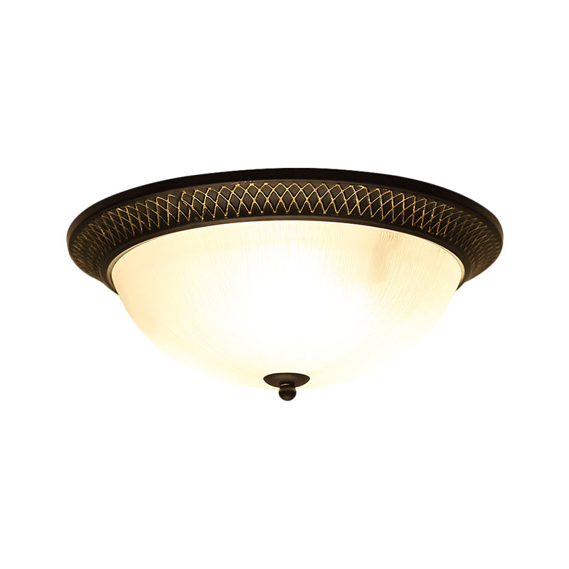 Opaline Glass Brass Flush Mount Led Ceiling Light For Hallway - Classic & Stylish 12.5’/15’ W